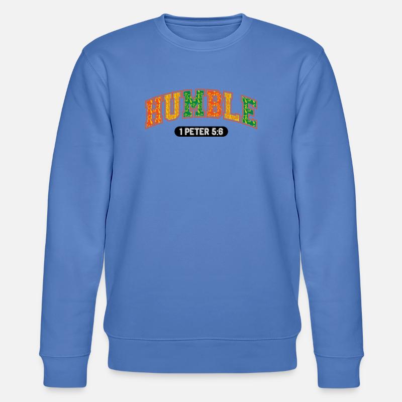 Die Botschaft der Demut 1Petrus 5,6 - Stanley/Stella Unisex Bio-Sweatshirt CHANGER  - Blau