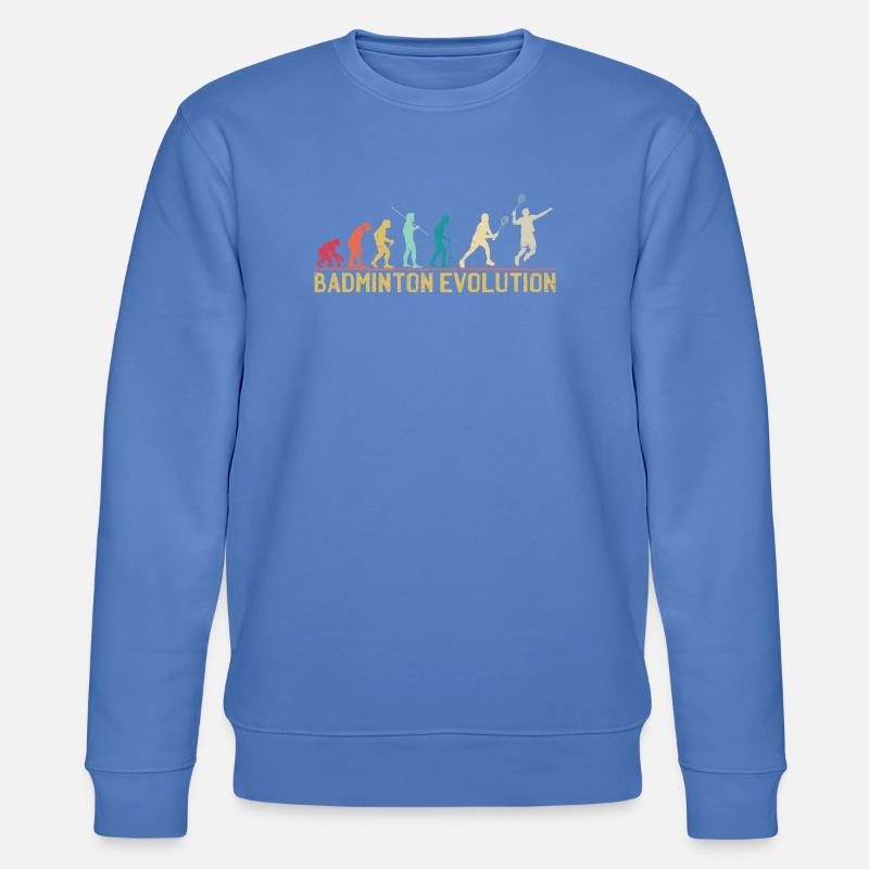 Badminton Evolution Timeline Design - Stanley/Stella CHANGER Unisex Organic Sweatshirt - bright blue