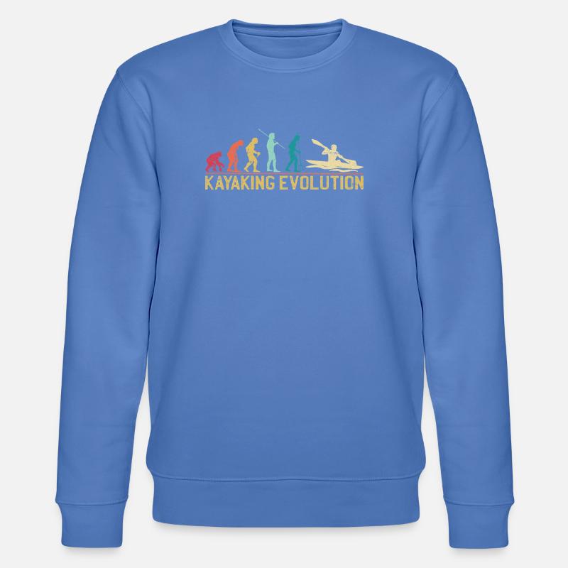 Kayaking Evolution Illustration - Stanley/Stella CHANGER Unisex Organic Sweatshirt - bright blue