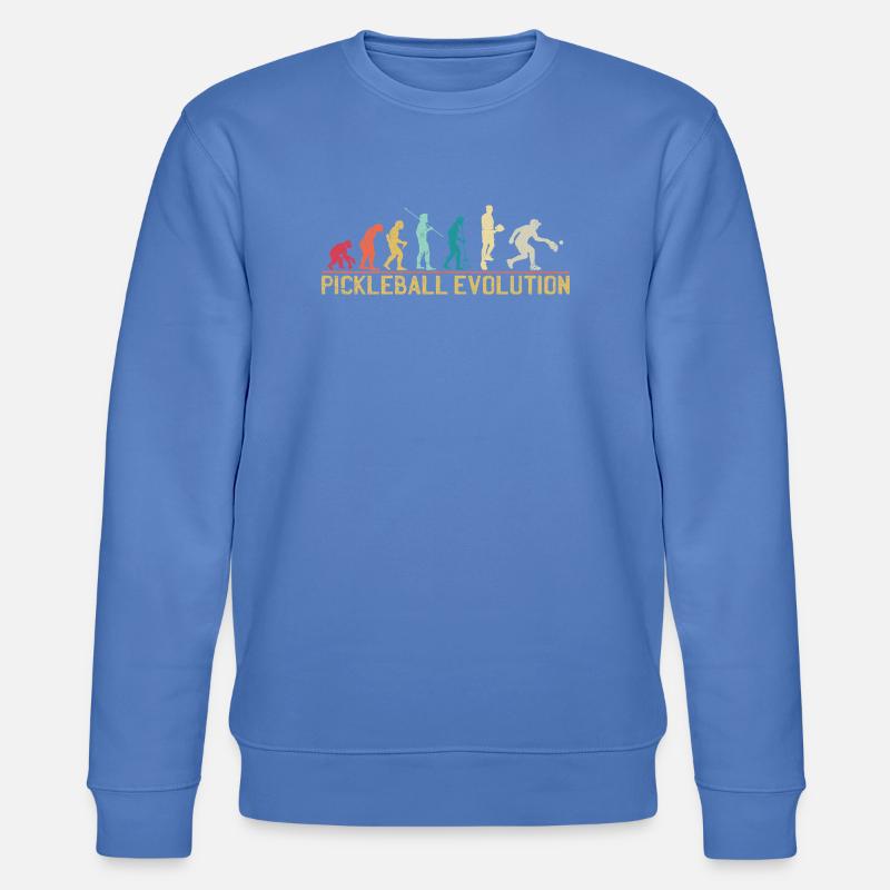 Pickleball Evolution Progression Design - Stanley/Stella CHANGER Unisex Organic Sweatshirt - bright blue