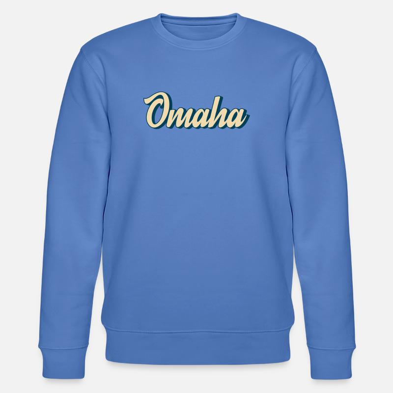 Omaha Script Retro - Stanley/Stella CHANGER Unisex Organic Sweatshirt - bright blue