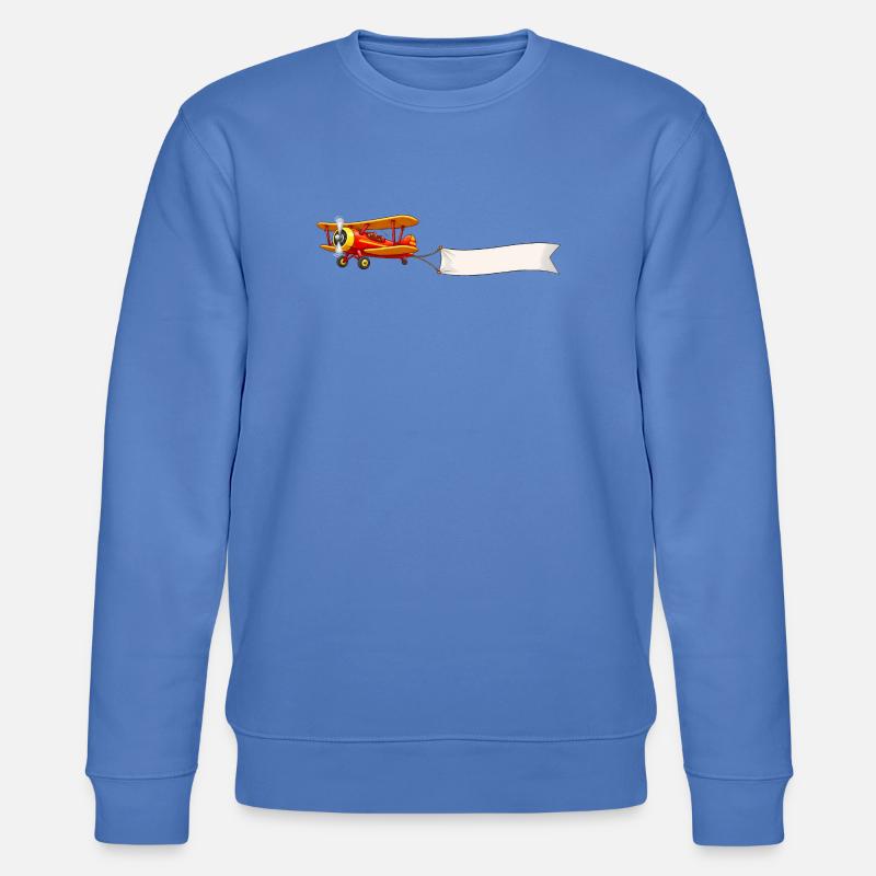 Doppeldecker Flugzeug Banner Motiv Retro  - Stanley/Stella Unisex Bio-Sweatshirt CHANGER  - Blau