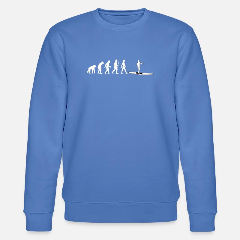 Evolution to Stand-Up Paddleboard - Stanley/Stella CHANGER Unisex Organic Sweatshirt - bright blue