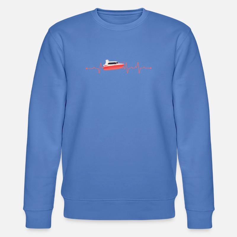 Herzschlag Boot Motorboot - Stanley/Stella Unisex Bio-Sweatshirt CHANGER  - Blau