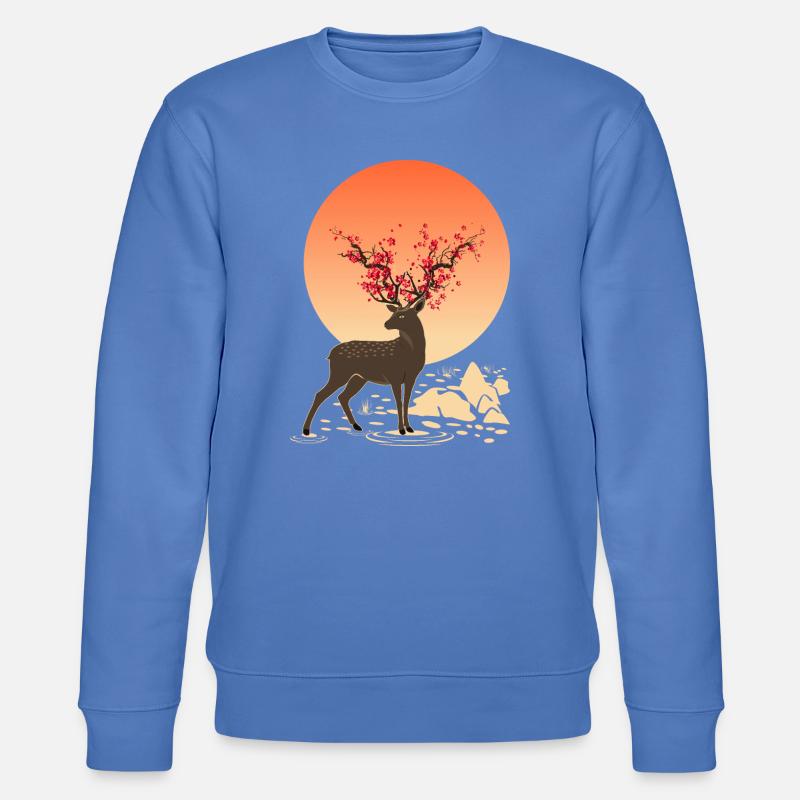 Hirschgeist | Schützen Sie Sika Hirsche - Stanley/Stella Unisex Bio-Sweatshirt CHANGER  - Blau