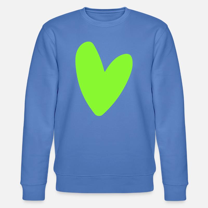 Neon-Grünes Herz-Icon Minimal retro style - Stanley/Stella Unisex Bio-Sweatshirt CHANGER  - Blau