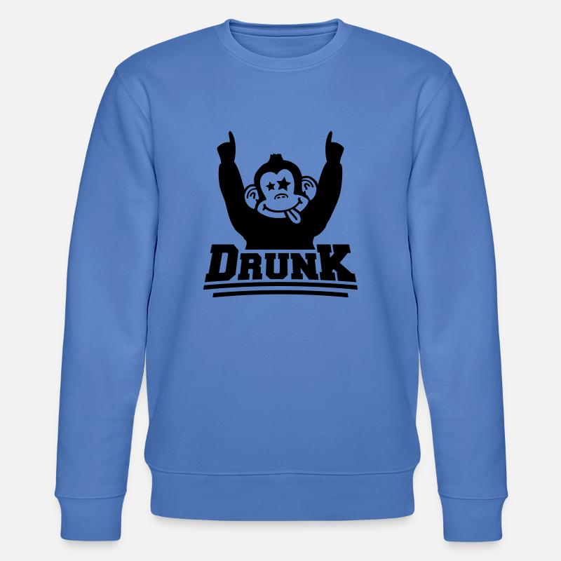 drunk_ape_funny_pe1 - Stanley/Stella Unisex Bio-Sweatshirt CHANGER  - Blau