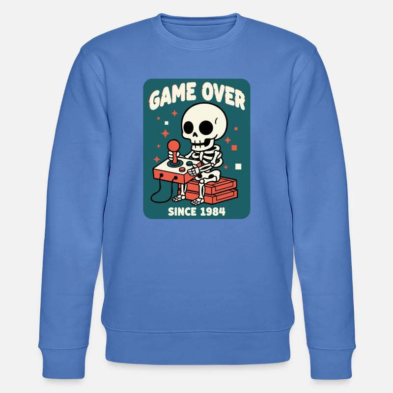Game Over 1984 Retro Skelett Arcade - Stanley/Stella Unisex Bio-Sweatshirt CHANGER  - Blau
