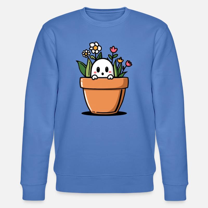 Schüchterner Geist hinter Blumentopf - Stanley/Stella Unisex Bio-Sweatshirt CHANGER  - Blau