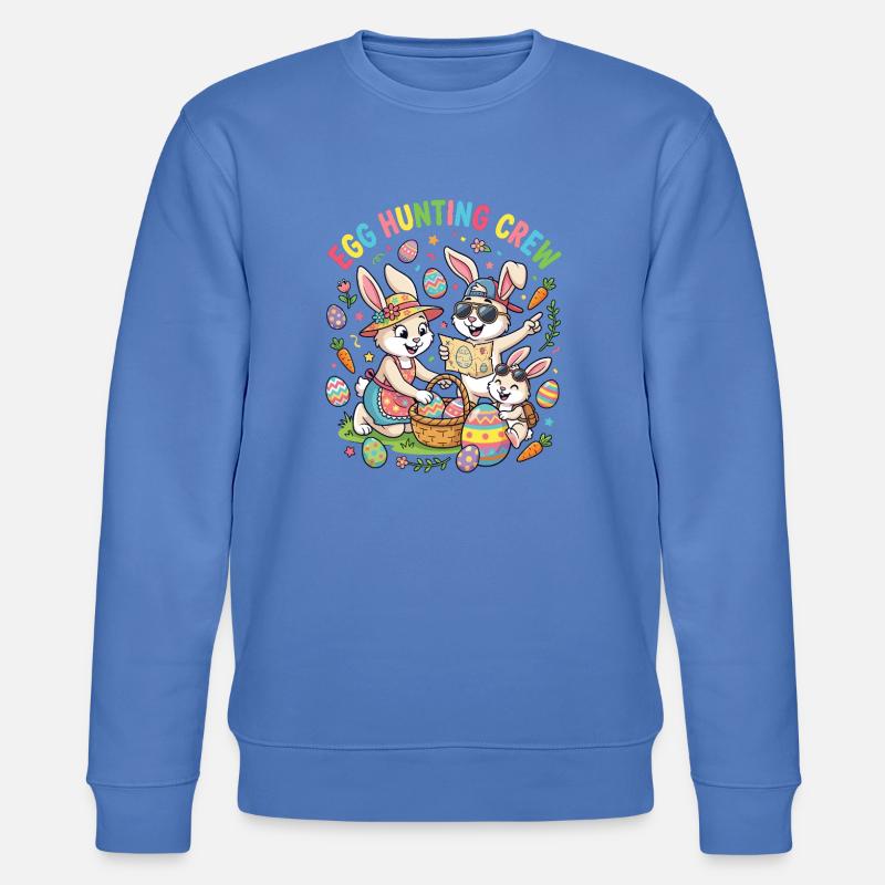 Hosterhasen Familie -Eier Sammler - Stanley/Stella Unisex Bio-Sweatshirt CHANGER  - Blau