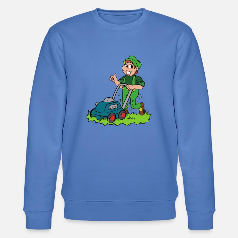 Gärtner mit Rasenmäher - Stanley/Stella Unisex Bio-Sweatshirt CHANGER - Blau