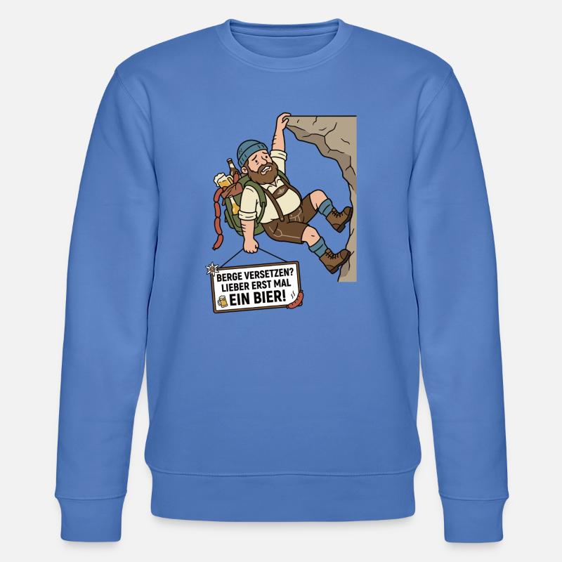 Berge versetzen Bier Humor - Stanley/Stella Unisex Bio-Sweatshirt CHANGER  - Blau