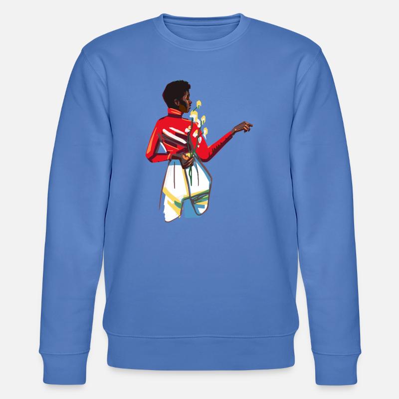 Dame mit Blumen - Stanley/Stella Unisex Bio-Sweatshirt CHANGER - Blau