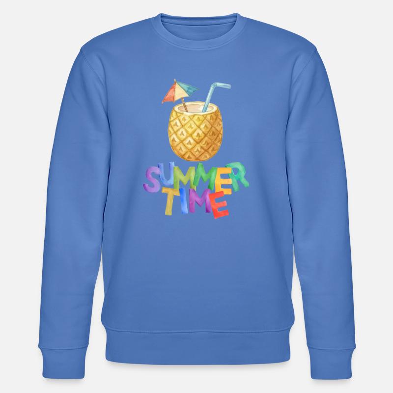 Sommerzeit Ananasgetränk - Stanley/Stella Unisex Bio-Sweatshirt CHANGER - Blau