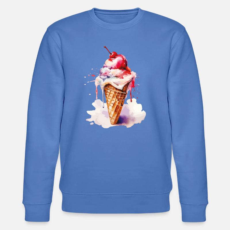Aquarell Eiscreme Tropfen Kunst Cone - Sweat bio CHANGER Stanley/Stella Unisexe - bleu