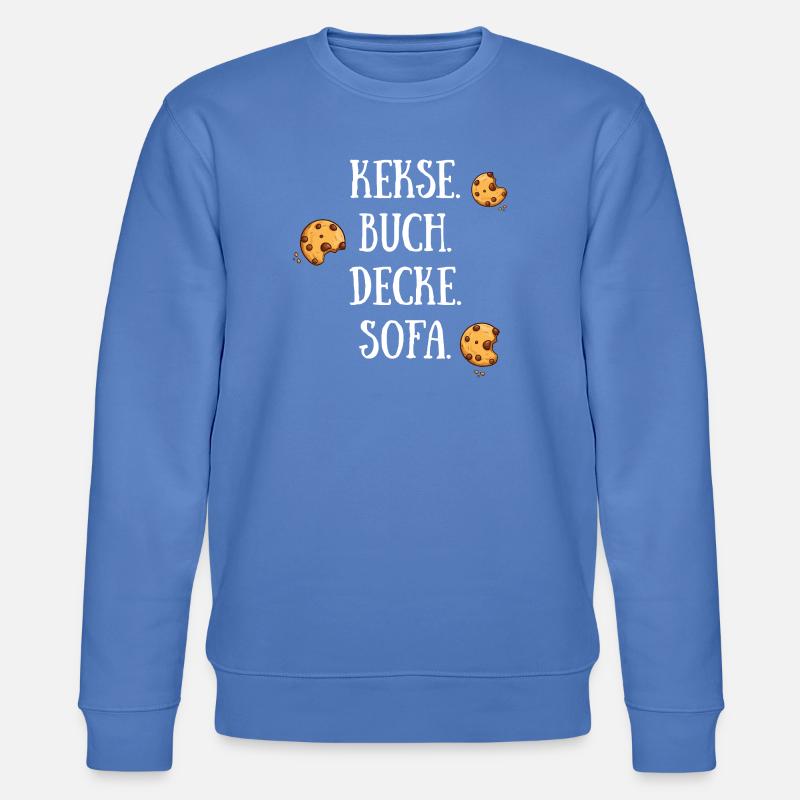 Kekse Buch Decke Sofa - Stanley/Stella Unisex Bio-Sweatshirt CHANGER  - Blau