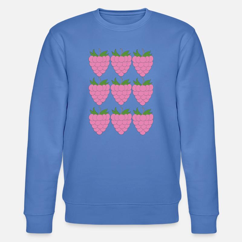 Raspberry Grid Pattern - Stanley/Stella CHANGER Unisex Organic Sweatshirt - bright blue