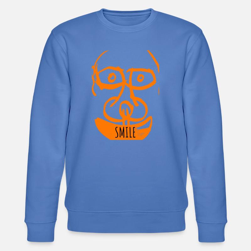 Oranges Doodle-Lächeln - Stanley/Stella Unisex Bio-Sweatshirt CHANGER  - Blau