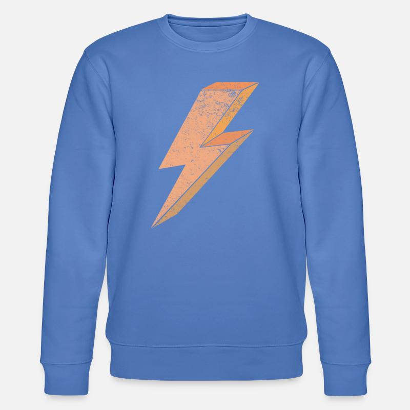 Blitzsymbol in warmem Orange 3D - Stanley/Stella Unisex Bio-Sweatshirt CHANGER  - Blau