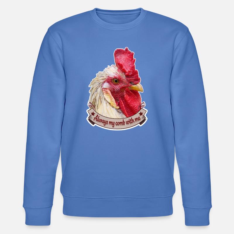 Kamm Hahnendesign prächtiger Hahn Hühner - Stanley/Stella Unisex Bio-Sweatshirt CHANGER  - Blau
