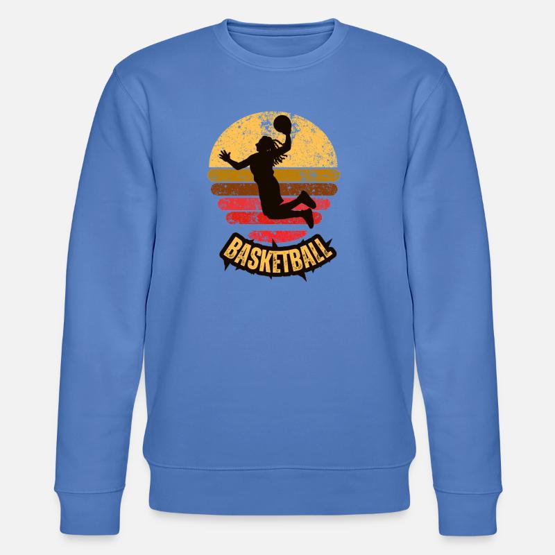 Dunkende Silhouette am Retro-Sunset - Stanley/Stella Unisex Bio-Sweatshirt CHANGER  - Blau