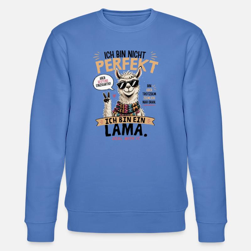 Perfekt: Einzigartige Llama-Style Illustration - Stanley/Stella Unisex Bio-Sweatshirt CHANGER - Blau