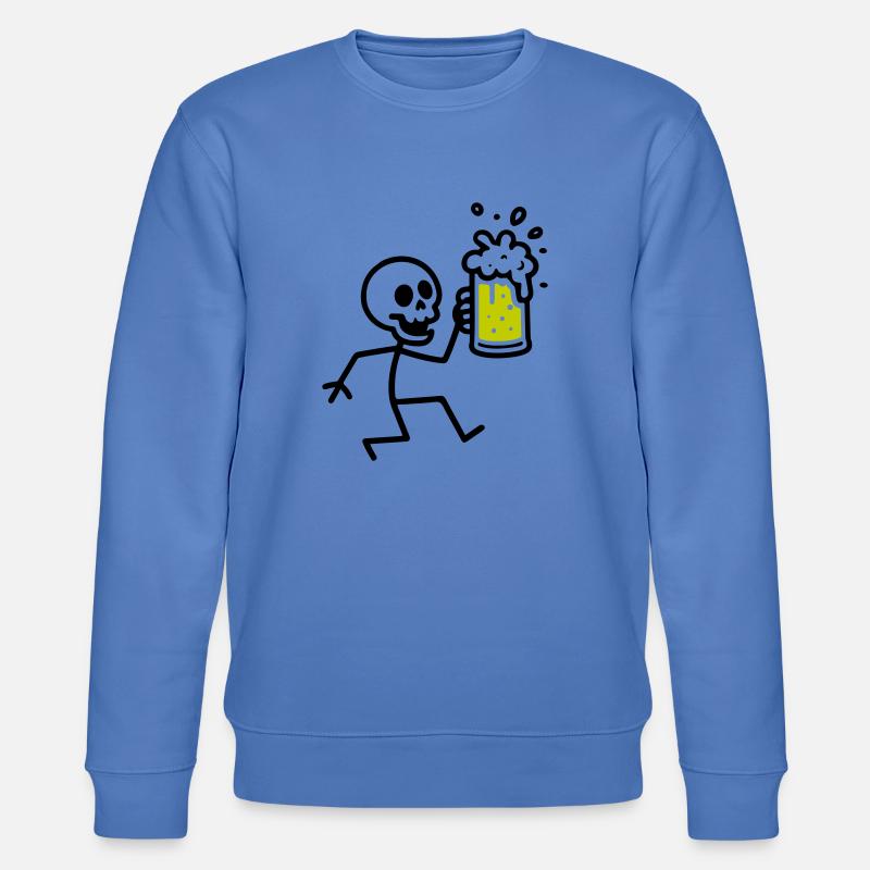 Skelett Bier Saufen - Stanley/Stella Unisex Bio-Sweatshirt CHANGER - Blau