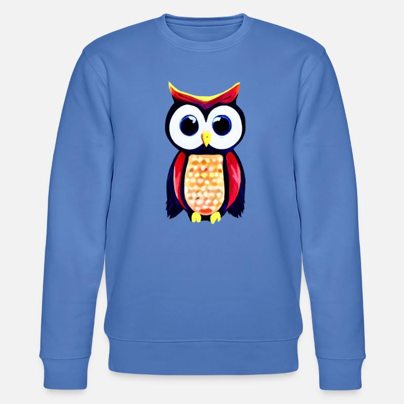 Eule mit großen neugierigen Augen - Stanley/Stella Unisex Bio-Sweatshirt CHANGER  - Blau