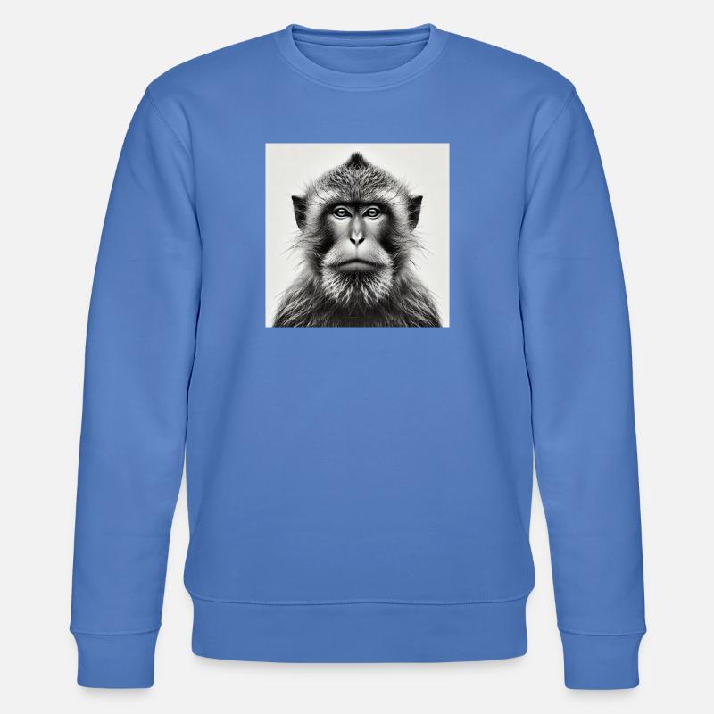 Affe in Graustufen - Stanley/Stella Unisex Bio-Sweatshirt CHANGER  - Blau