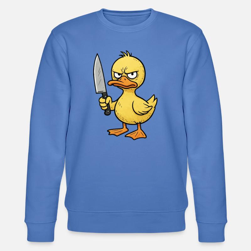Wütendes Entenküken mit Messer - Stanley/Stella Unisex Bio-Sweatshirt CHANGER  - Blau