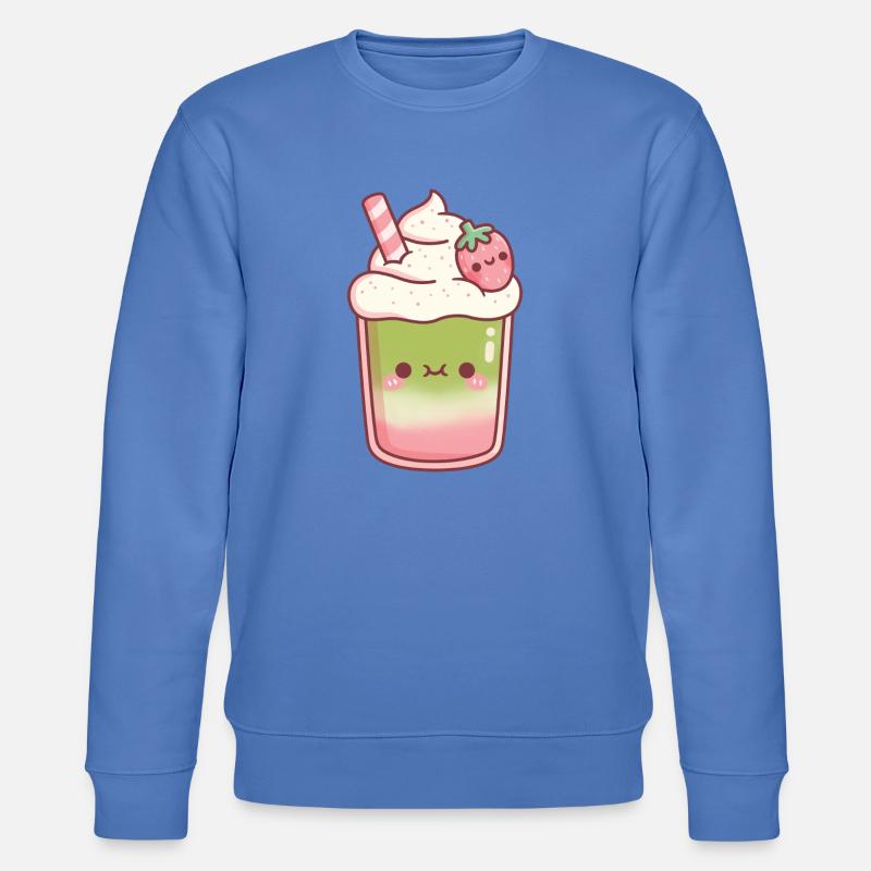 Süßer Eiskaffer Matcha Erdbeer-Latte - Stanley/Stella Unisex Bio-Sweatshirt CHANGER  - Blau