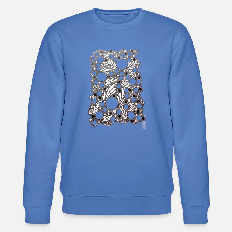 Leaf Blowing Lace Pattern - Stanley/Stella CHANGER Unisex Organic Sweatshirt - bright blue