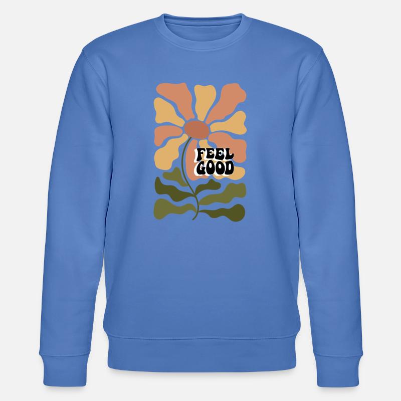 Feel Good Blume Retro Psychedelia - Stanley/Stella Unisex Bio-Sweatshirt CHANGER - Blau