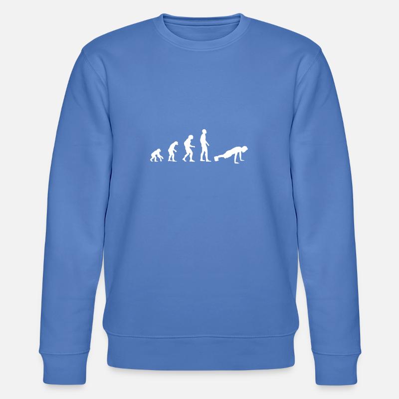 Evolution pushups - Stanley/Stella CHANGER Unisex Organic Sweatshirt - bright blue