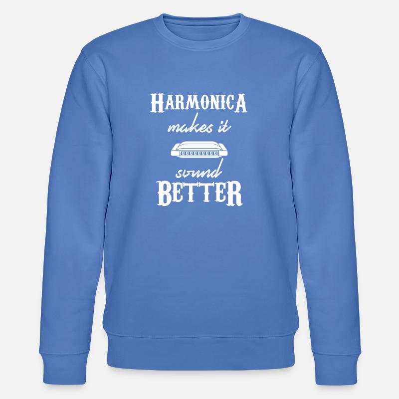 harmonica - harmonica player - harmonica - Stanley/Stella CHANGER Unisex Organic Sweatshirt - bright blue