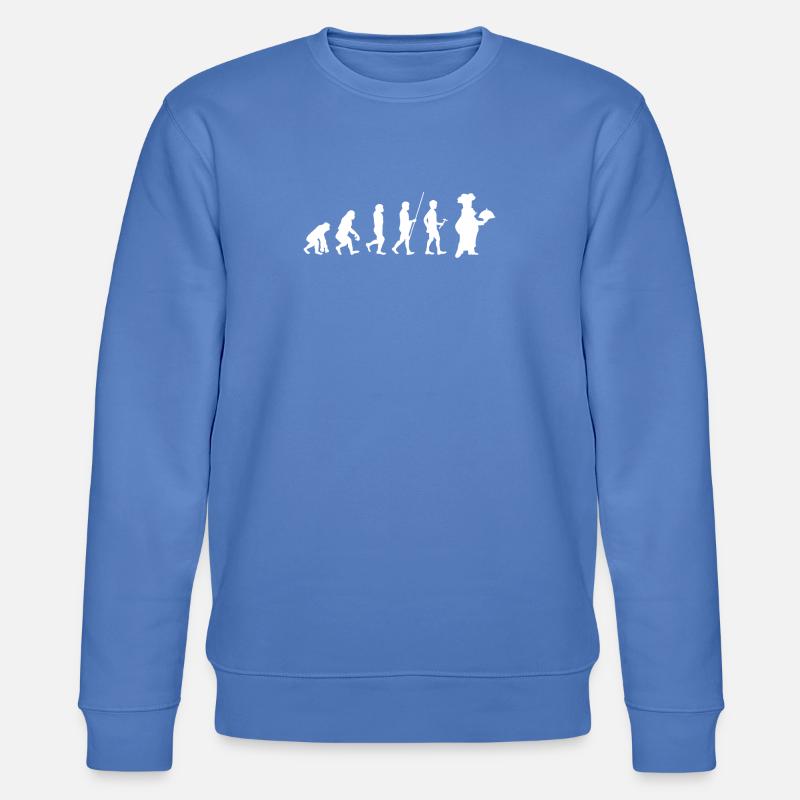 Evolution cuisinier cadeau - Sweat bio CHANGER Stanley/Stella Unisexe - bleu