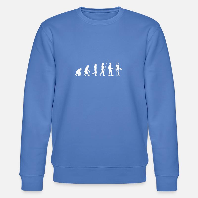Evolution - Roboter - Weiß - Stanley/Stella Unisex Bio-Sweatshirt CHANGER - Blau