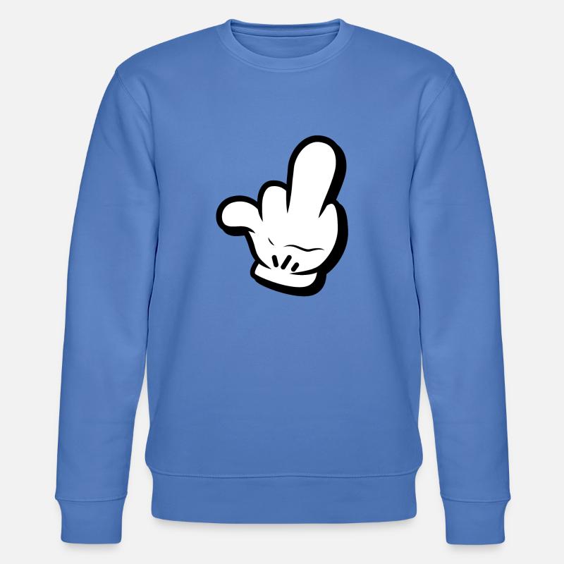 Mittelfinger Comic Style - Stanley/Stella Unisex Bio-Sweatshirt CHANGER  - Blau