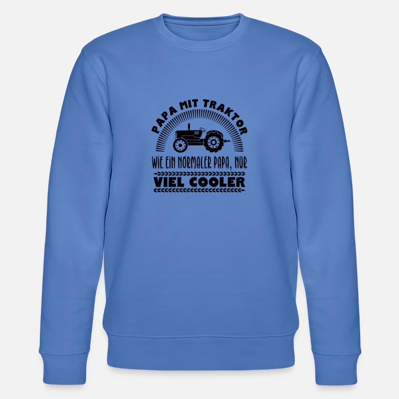 Papa mit Traktor - Stanley/Stella Unisex Bio-Sweatshirt CHANGER  - Blau