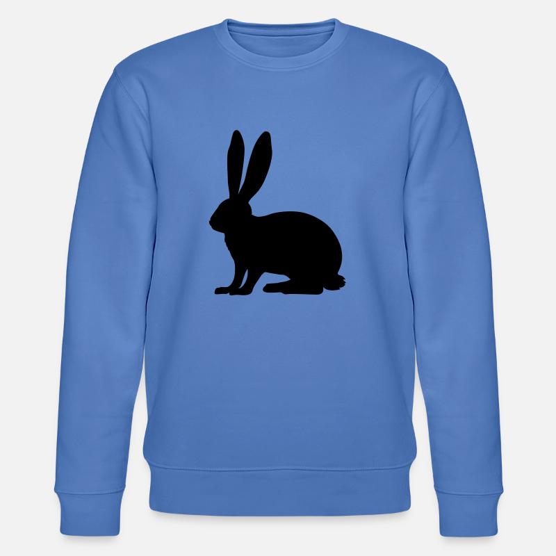 Rabbit, Hase, Bunny - Stanley/Stella Unisex Bio-Sweatshirt CHANGER  - Blau