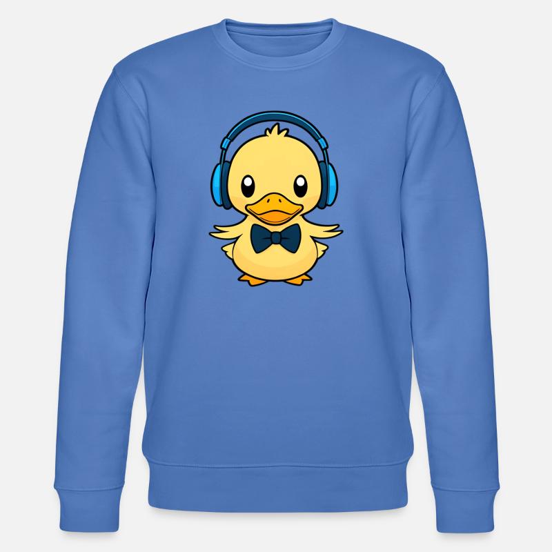 Niedliche Ente mit Kopfhörern - Stanley/Stella Unisex Bio-Sweatshirt CHANGER - Blau