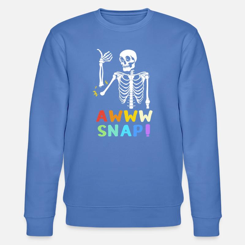 Knochenbruch Halloween Skelett Knochen Armbruch - Stanley/Stella Unisex Bio-Sweatshirt CHANGER  - Blau