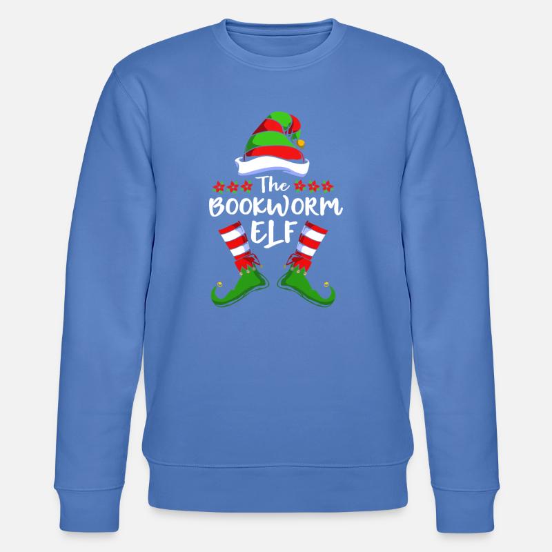 Elfe Elf Weihnachtsgeschenk Bücher Lesen - Stanley/Stella Unisex Bio-Sweatshirt CHANGER  - Blau