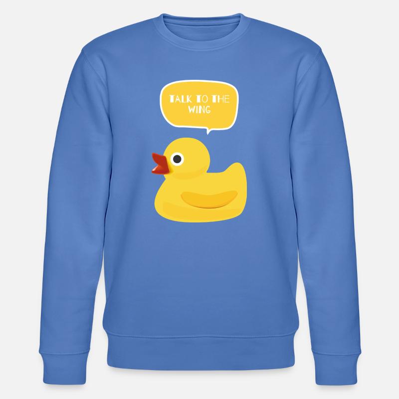 Sprecht mit dem Wing Duck Design - Stanley/Stella Unisex Bio-Sweatshirt CHANGER  - Blau