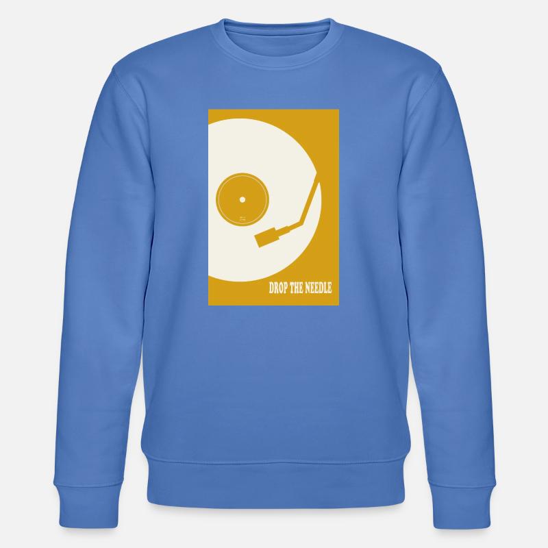 Drop The Needle Turntable Poster - Stanley/Stella Unisex Bio-Sweatshirt CHANGER  - Blau
