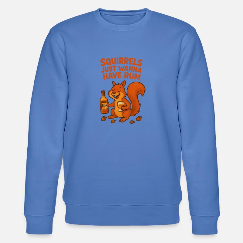 Eichhörnchen mit Rum und Humor - Stanley/Stella Unisex Bio-Sweatshirt CHANGER  - Blau