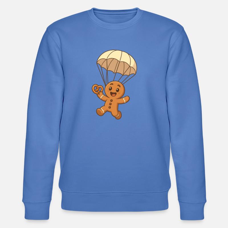 Mannele Lebkuchen mit Fallschirm - Stanley/Stella Unisex Bio-Sweatshirt CHANGER  - Blau