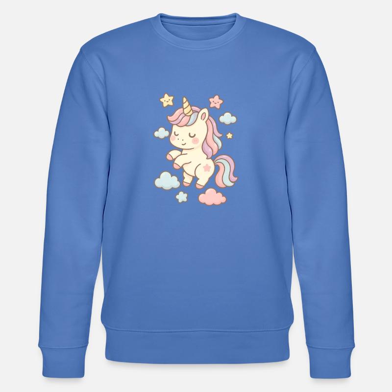 Schöne Einhorn-Illustration mit Pastellmuster - Stanley/Stella Unisex Bio-Sweatshirt CHANGER - Blau