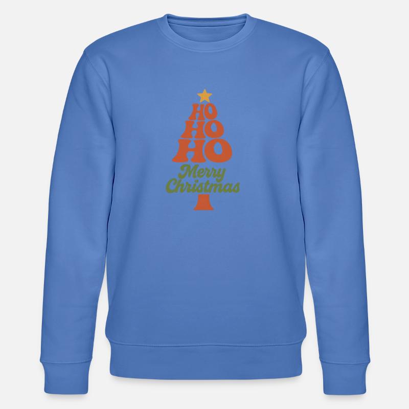 HoHoHo Weihnachtsbaum Typografie - Stanley/Stella Unisex Bio-Sweatshirt CHANGER  - Blau