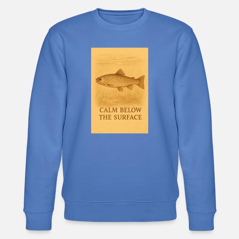 Calm Below the Surface Trout Print - Stanley/Stella CHANGER Unisex Organic Sweatshirt - bright blue